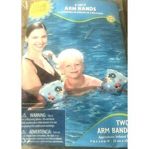 Sports Swim Sun Shine 9" Arm Band Pirate Inflate Swimmer 2-Pk 9inL x 6inW 3-6yrs